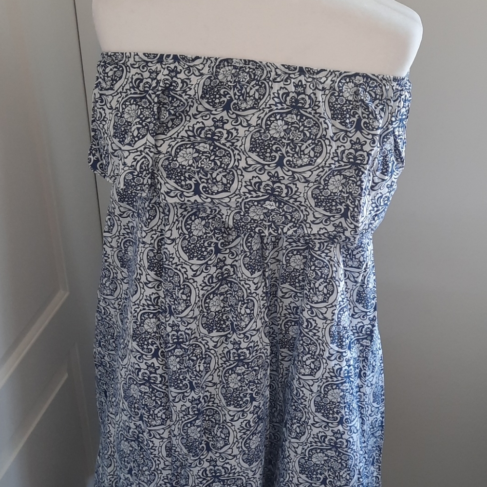 Floral Ruffl3 Top Strapless Dress